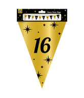 Vlaggenlijn 16 Jaar Goud Zwart 10m